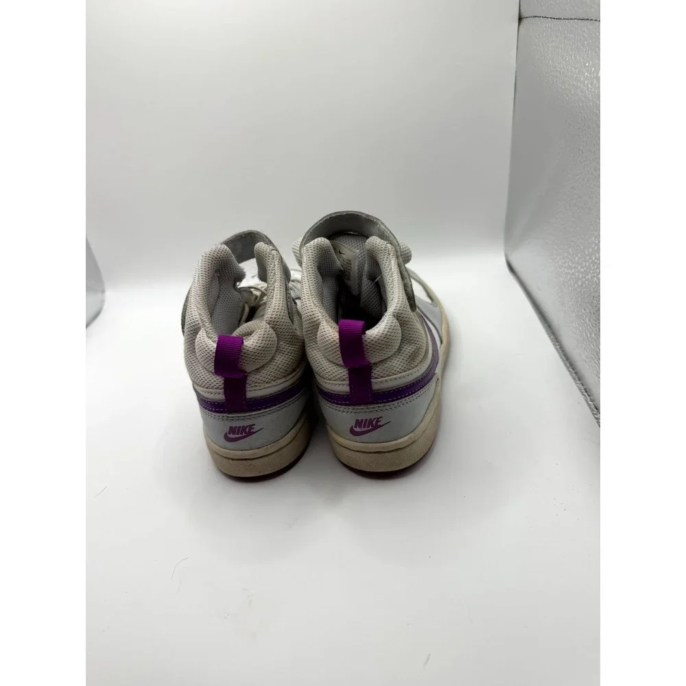 Nike Court Borough Mid 2 PS CD7783-009 Kid 13 Pure Platinum Purple Leather Shoes